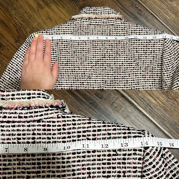 Rebecca Taylor NYC Josie Tweed Jacket Pink & Black - Picture 7 of 16